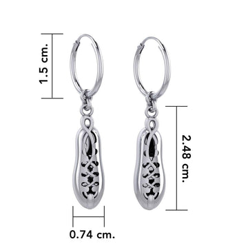 Irish Dancing Shoes Silver Hoop Earrings TER2058 - Jewelry